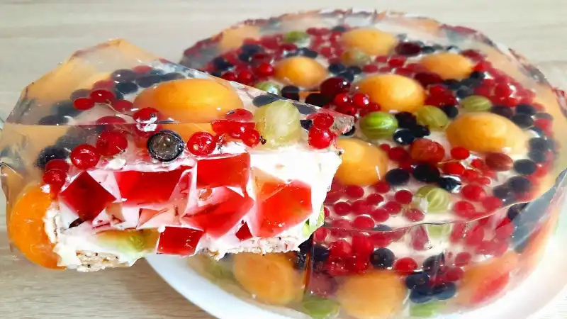 Фруктовый Торт с Желе. Торт Битое Стекло с Фруктами без Выпечки. Очень вкусный торт из желе и сметаны с крекерами.